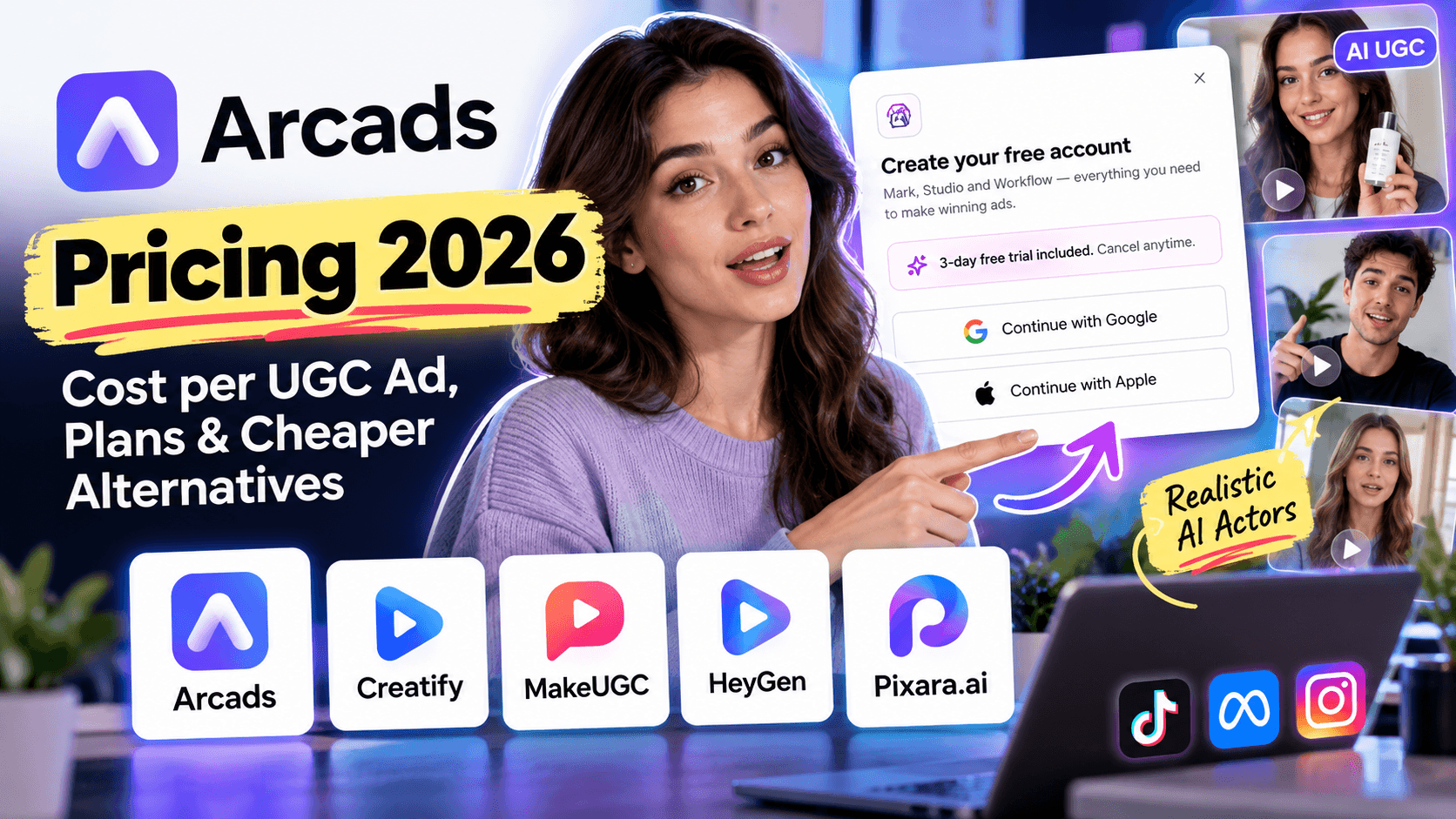 Arcads Pricing 2026: Cost per UGC Ad, Plans & Cheaper Alternatives